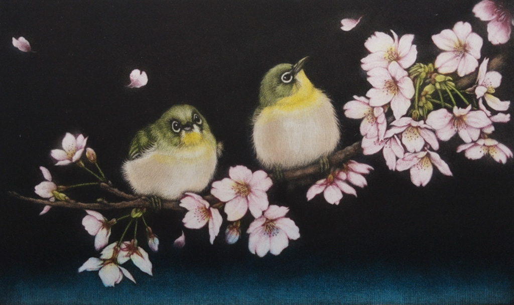 桜に目白